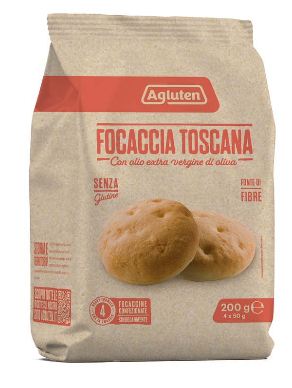 AGLUTEN FOCACCIA TOSCANA 4 PEZZI DA 50 G NATURALMENTE PRIVO DI LATTOSIO - farmascienza.it