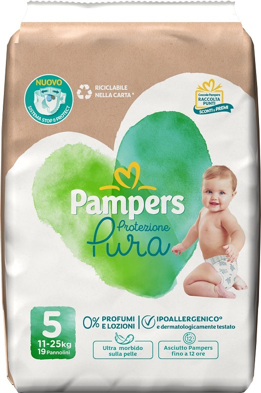 PAMPERS PROTEZIONE PURA JUNIOR PANNOLINI 19 PEZZI - farmascienza.it