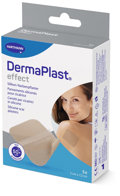 CEROTTO CICATRICI IN SILICONE DERMAPLAST EFFECT 7X5 CM 5 PEZZI - farmascienza.it