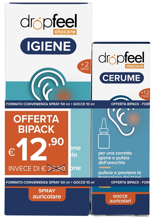 BIPACK SPRAY AURICOLARE 50 ML + CERUME GOCCE 10 ML DROPFEEL OTOCARE - farmascienza.it