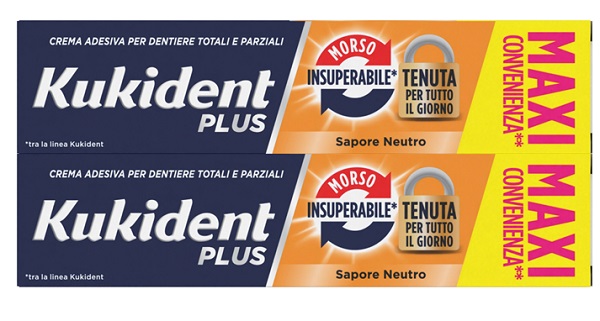 KUKIDENT BIPACCO MORSO INSUPERABILE CREMA ADESIVA DENTIERE 57 G X 2 - farmascienza.it