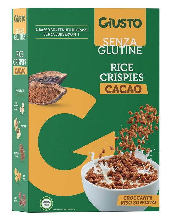 GIUSTO SENZA GLUTINE RICE CRISPIES CACAO 200 G - farmascienza.it