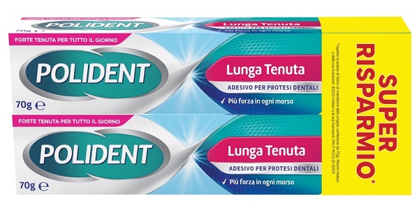 ADESIVO PROTESI DENTALI POLIDENT LUNGA TENUTA 2 TUBETTI X 70 G - farmascienza.it