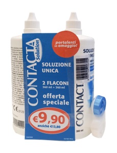 CONTACTA SOLUZIONE 2 FLACONI DA 360 ML + PORTALENTI IN OMAGGIO - farmascienza.it