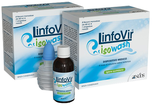 SOLUZIONE SALINA ISOTONICA LINFOVIR ISOWASH 2 ASTUCCI DA 8 FLACONI DA 60 ML - farmascienza.it