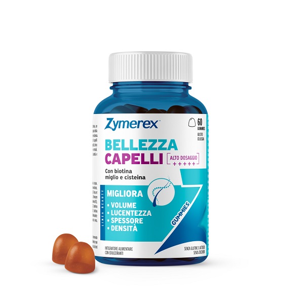 ZYMEREX BELLEZZA CAPELLI 60 GUMMIES GUSTO CILIEGIA CON EDULCORANTI SENZA ZUCCHERI SENZA GLUTINE SENZA LATTOSIO - farmascienza.it