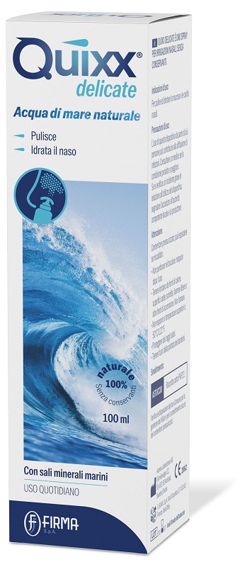 SOLUZIONE SPRAY PER IRRIGAZIONI NASALI QUIXX DELICATE ACQUA MARINA ISOTONICA 100 ML - farmascienza.it