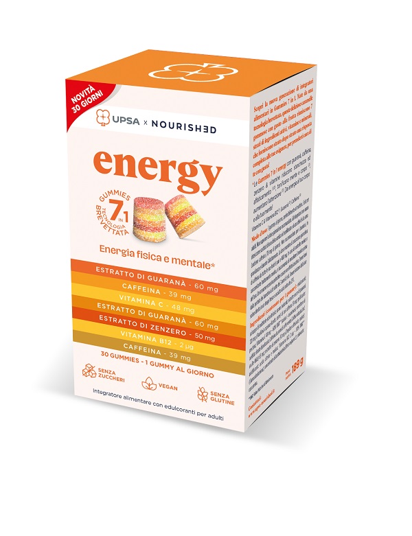 UPSA X NOURISHED ENERGY 30 GIORNI NUOVA FORMULAZIONE 30 GUMMIES - farmascienza.it