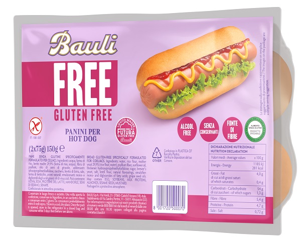 BAULI FREE PANINI HOT DOG 2 PEZZI DA 75 G - farmascienza.it