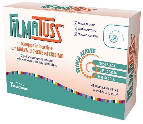 FILMATUSS SCIROPPO 14 BUSTINE LIQUID STICK PACK DA 10 ML - farmascienza.it