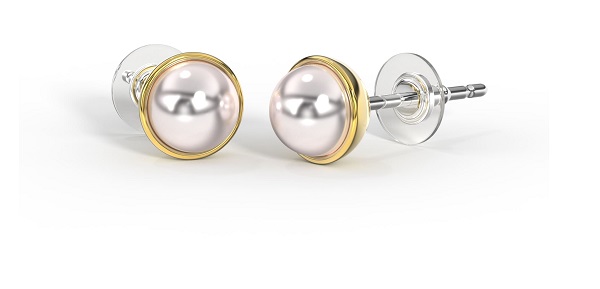 BJT405 ORECCHINI PERLA SWAROVSKI 5MM GOLD PLATED - farmascienza.it