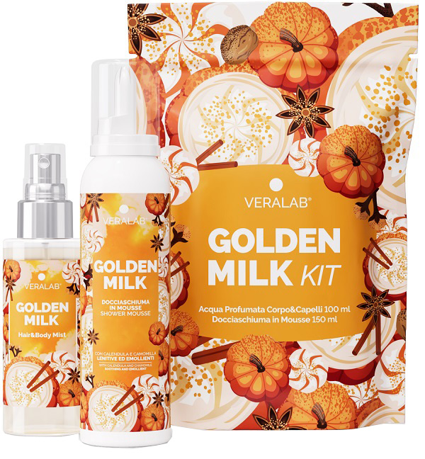 VERALAB GOLDEN MILK KIT 1 ACQUA PROFUMATA + 1 MOUSSE LAVANTE XMAS 2025 - farmascienza.it