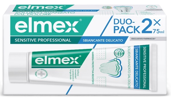 ELMEX SENSITIVE PROFESSIONAL WHITENING DENTIFRICIO DUO PACK 2 TUBI DA 75 ML - farmascienza.it