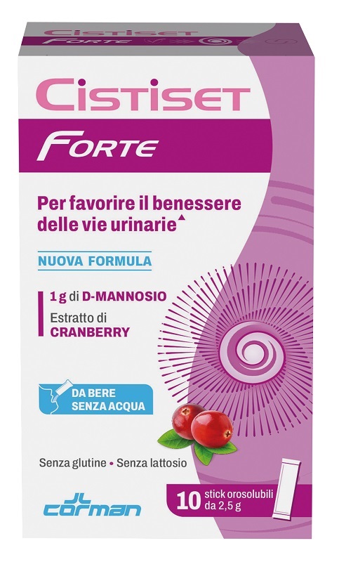 CISTISET FORTE 10 STICK OROSOLUBILI 2,5 G SENZA GLUTINE SENZA LATTOSIO - farmascienza.it