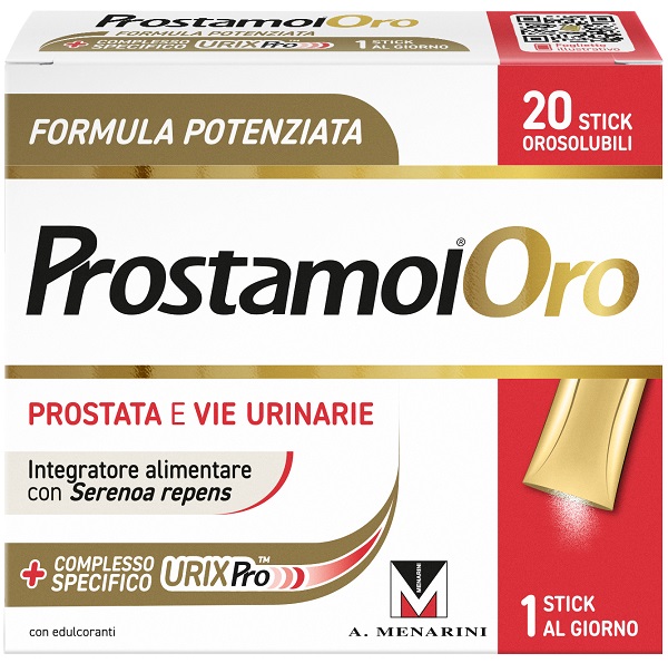 PROSTAMOL ORO 20 STICK OROSOLUBILI DA 1,6 G GUSTO FRUTTI ROSSI CON EDULCORANTI SENZA ZUCCHERI SENZA GLUTINE NATURALMENTE PRIVO DI LATTOSIO - farmascienza.it