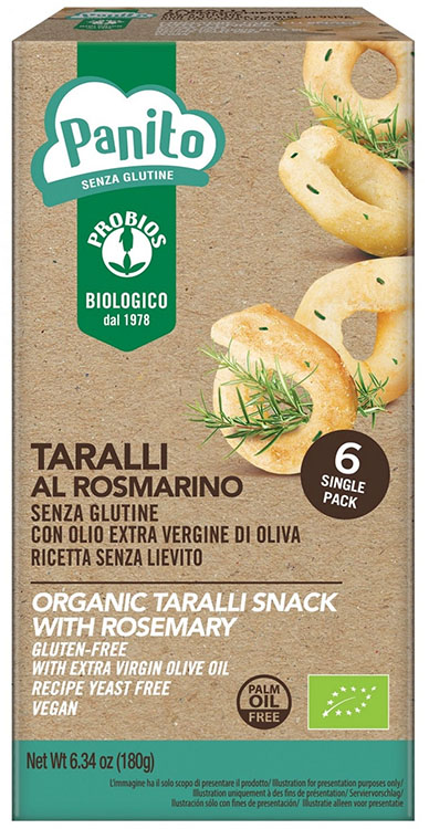 PANITO TARALLI ROSMARINO SENZA GLUTINE E SENZA LIEVITO 180 G - farmascienza.it