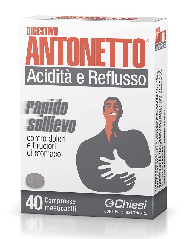 DIGESTIVO ANTONETTO ACIDITA' E REFLUSSO 40 COMPRESSE MASTICABILI - farmascienza.it