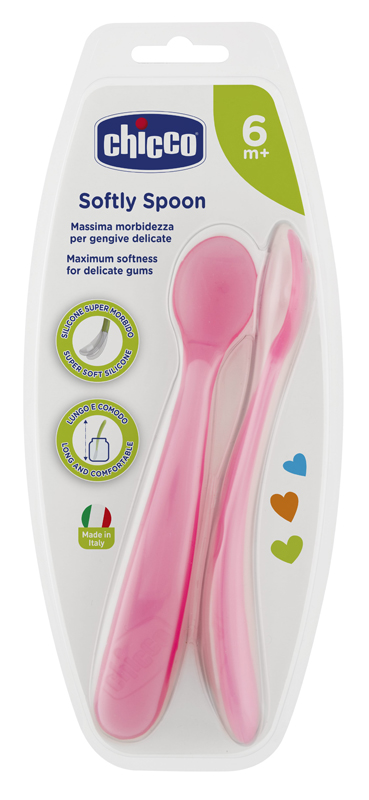 CHICCO CUCCHIAIO SILICONE FEMMINILE BI PACK 6M+ - farmascienza.it