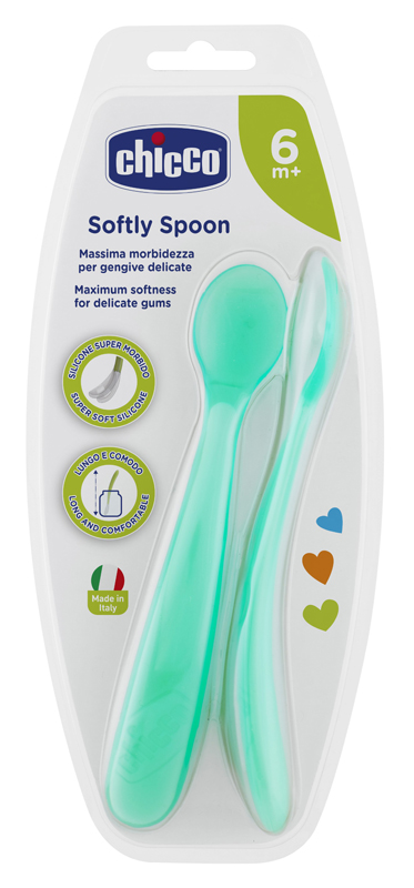 CHICCO CUCCHIAIO SILICONE MASCHILE BI PACK 6M+ - farmascienza.it