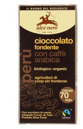 TAVOLETTA CIOCCOLATO FONDENTE BIO CON CAFFE' FAIRTRADE 50 G - farmascienza.it