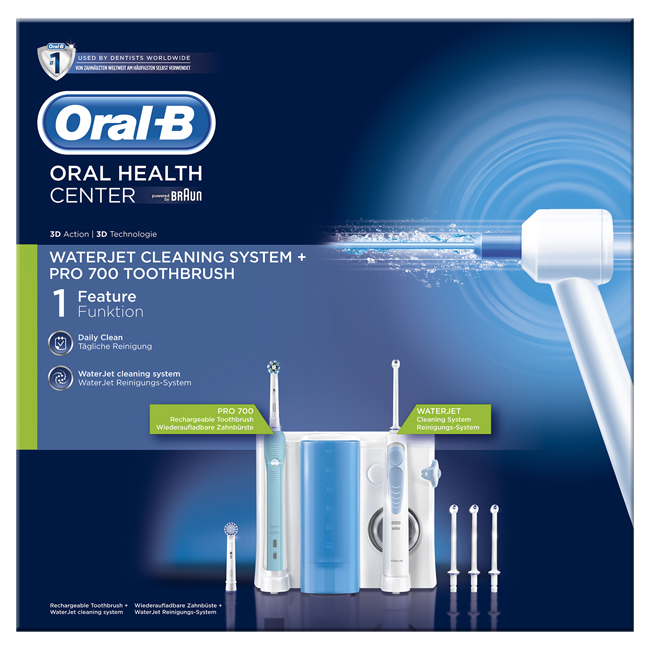 ORAL-B ORAL HEALTH CENTER OC16 IDROPULSORE WATERJET MD16 + PRO 700 - farmascienza.it