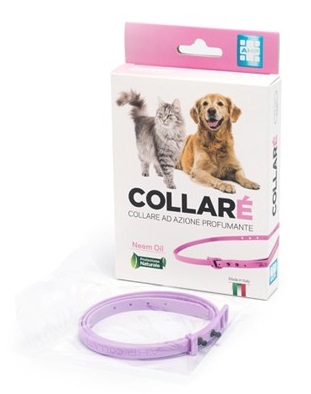 COLLARE' COLLARE PER CANI E GATTI AD AZIONE PROFUMANTE ROSA CON OLIO DI NEEM - farmascienza.it