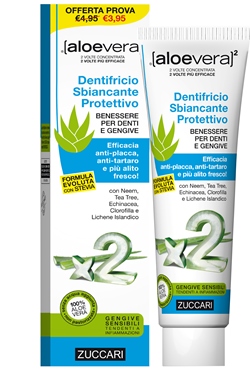 ALOEVERA2 DENTIFRICIO SBIANCANTE PROTETTIVO CON STEVIA 100 ML - farmascienza.it