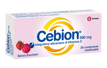 CEBION MASTICABILE SENZA ZUCCHERO VITAMINA C 500 MG 20 COMPRESSE - farmascienza.it