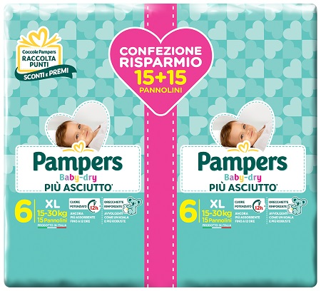 PAMPERS BABY DRY DUO DWCT XL 30 PEZZI - farmascienza.it