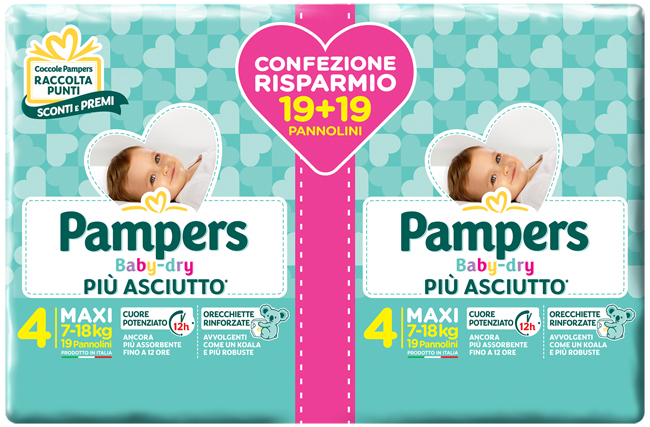 PAMPERS BABY-DRY DUO DWCT MAXI 38 PEZZI - farmascienza.it