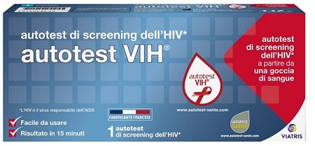 AUTOTEST VIH SCREENING DELL'HIV CONTIENE 1 AUTOTEST + SOLUZIONE + BISTURI + CEROTTO + GARZA + SALVIETTA DISINFETTANTE - farmascienza.it