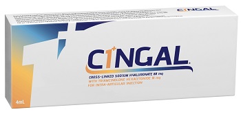 SIRINGA PRERIEMPITA INTRA ARTICOLARE CINGAL 4 ML 22MG/ML ACIDO RETICOLATO CON 4,5 MG/ML TRIAMCINOLONE ESACETONIDE - farmascienza.it
