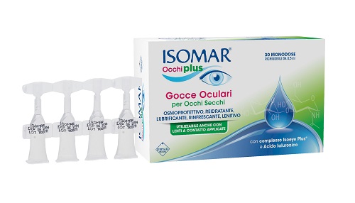 ISOMAR OCCHI PLUS GOCCE OCULARI PER OCCHI SECCHI ALL'ACIDO IALURONICO 0,25% 30 FLACONCINI MONODOSE - farmascienza.it