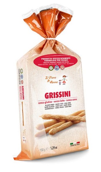 IL PANE DI ANNA GRISSINI SENZA GLUTINE E SENZA LATTE 150 G - farmascienza.it