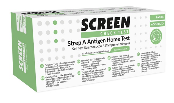 TEST RAPIDO CHE RILEVA LO STREPTOCOCCO A TRAMITE TAMPONE FARINGEO SCREEN CHECK TEST STREPTOCOCCO 2 PEZZI - farmascienza.it