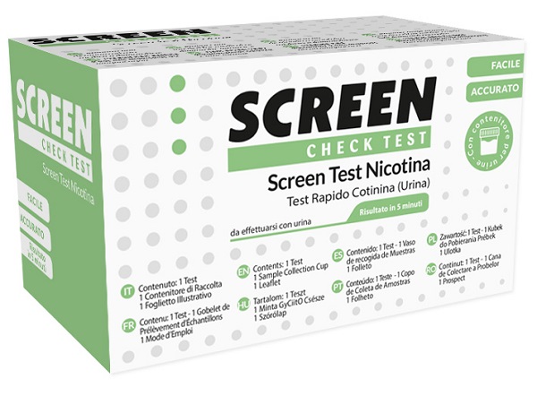 TEST RAPIDO CHE RILEVA LA PRESENZA DELLA COTININA/NICOTINA TRAMITE URINA SCREEN CHECK TEST NICOTINA - farmascienza.it