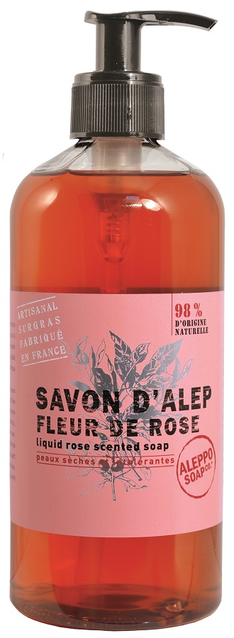 SAPONE DI ALEPPO LIQUIDO ROSA SAVON D'ALEP LIQUIDE FLEUR DE ROSE ALEPPO SOAP 500 ML - farmascienza.it
