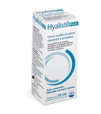 GOCCE OCULARI HYALISTIL PLUS ACIDO IALURONICO 0,4% ACQUA DISTILLATA DI GINKGO BILOBA + MIRTILLO NERO + FINOCCHIO + CENTELLA ASIATICA 10 ML - farmascienza.it