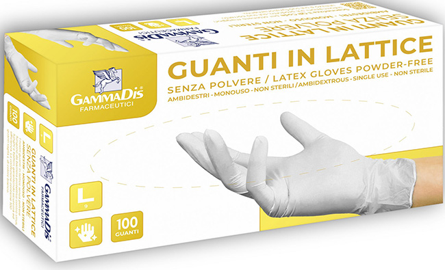 GUANTI LATTICE SENZA POLVERE SMALL 100 PEZZI GAMMADIS - farmascienza.it