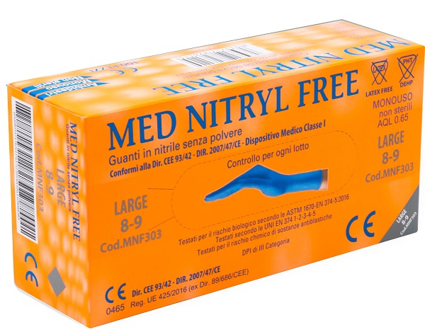 GUANTI NITRILE SENZA POLVERE LARGE 100 PEZZI GAMMADIS - farmascienza.it