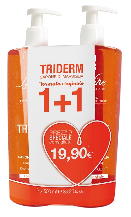 TRIDERM SAPONE DI MARSIGLIA BIPACK 2 FLACONI DA 500 ML - farmascienza.it