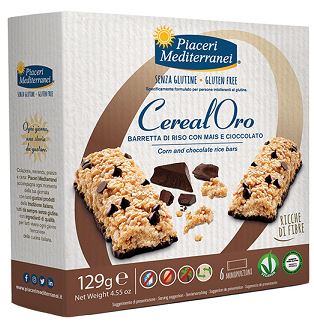 PIACERI MEDITERRANEI BARRETTA DI RISO CON MAIS E CIOCCOLATO 129 G - farmascienza.it