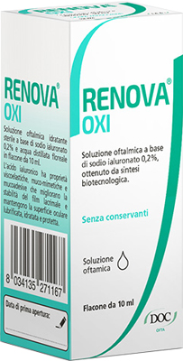RENOVA OXI COLLIRIO SOLUZIONE OFTALMICA A BASE DI ACIDO IALURONICO 0,2% FLACONE DA 10 ML - farmascienza.it
