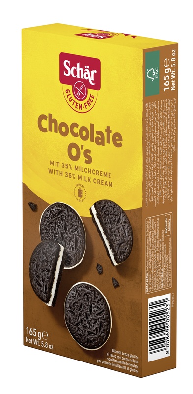 SCHAR CHOCOLATE O'S BISCOTTI AL CACAO CON CREMA AL LATTE 165 G - farmascienza.it