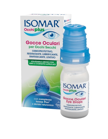 ISOMAR OCCHI PLUS GOCCE OCULARI PER OCCHI SECCHI ALL'ACIDO IALURONICO 0,25% 10 ML - farmascienza.it