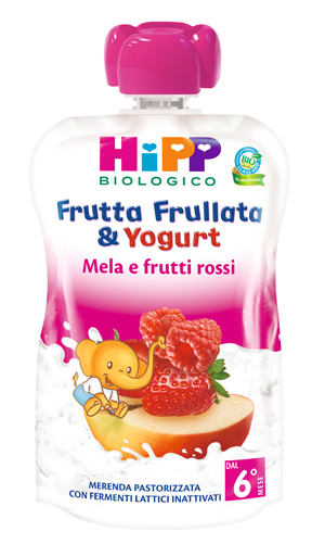 HIPP BIO FRUTTA FRULLATA YOGURT MELA FRUTTI ROSSI 90 G - farmascienza.it