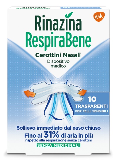 RINAZINA RESPIRABENE CEROTTI NASALI TRASPARENTI CARTON 10 PEZZI - farmascienza.it