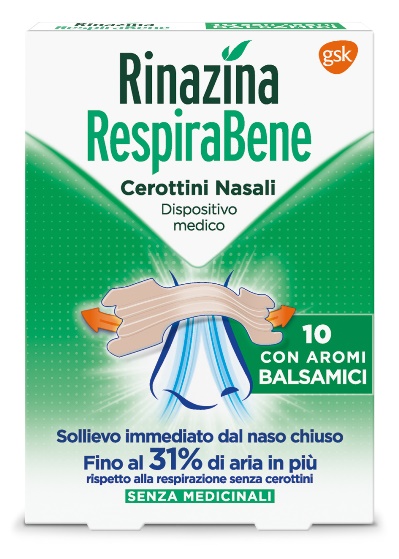 RINAZINA RESPIRABENE CEROTTI NASALI CON AROMI BALSAMICI CARTON 10 PEZZI - farmascienza.it