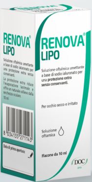 RENOVA COLLIRIO SOSTITUTO LACRIMALE A BASE DI ACIDO IALURONICO 0,4% E LIPIDI FLACONE DA 10 ML SENZA CONSERVANTI - farmascienza.it