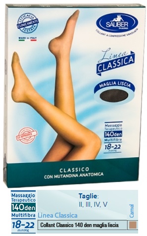 SAUBER CLASSICO COLLANT 140 DENARI MAGLIA LISCIA CAMEL 5 - farmascienza.it